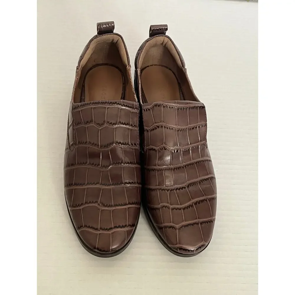 Women's Aerosoles Brown Faux Leather Sutton Tailored Dress Loafer Size 6.5
